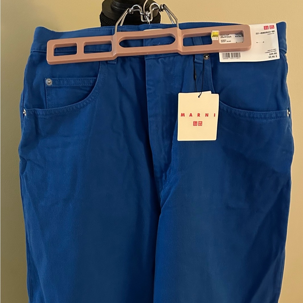 New Marni Uniqlo Blue Women's Baggy Jeans. Fits like S-M, oversized. NWT - Picture 7 of 9